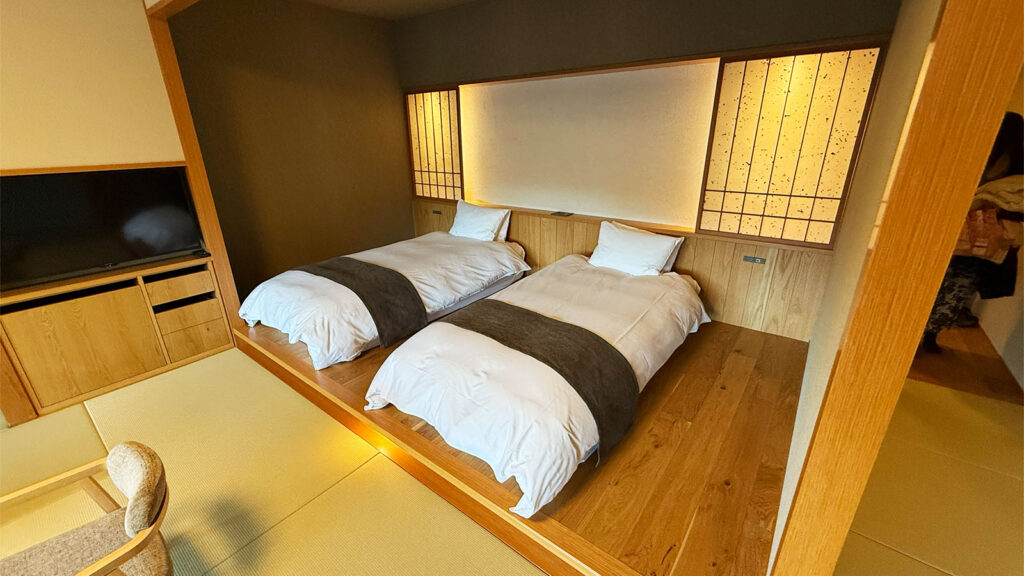 界 秋保の寝室｜子どもも寝やすい和室の布団スペース